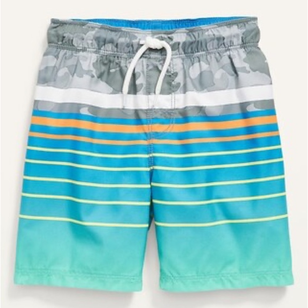Old Navy Striped Functional-Drawstring Swim Trunks